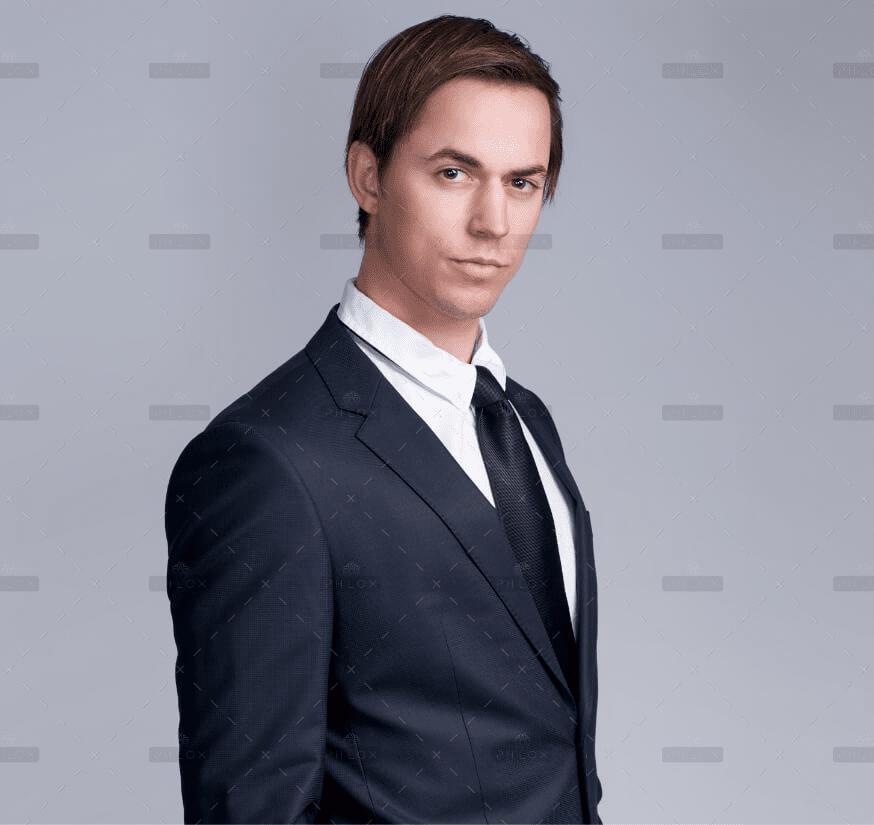 demo attachment 837 handsome young businessman standing against gray pfgzn4e